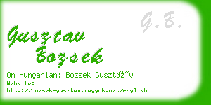 gusztav bozsek business card